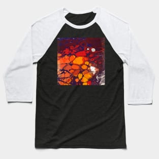 Deep Orange, Red and Purple Organic Textures - WelshDesignsTP001 Baseball T-Shirt